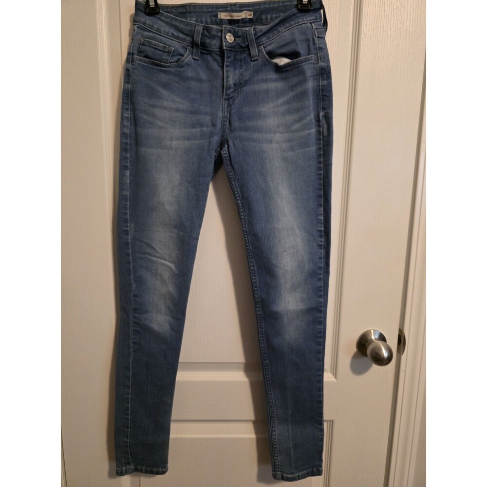 Levi's Women's Skinny Slim Fit Med Wash Blue Denim Jeans 5-picket Size 28 (285)